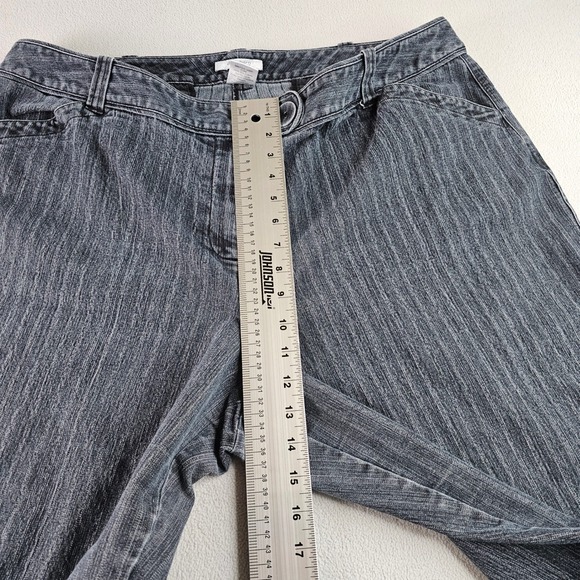 Dressbarn Women Dress Pants Waist 20 Gray Pinstripe Straight Leg Career Casual - Picture 4 of 13